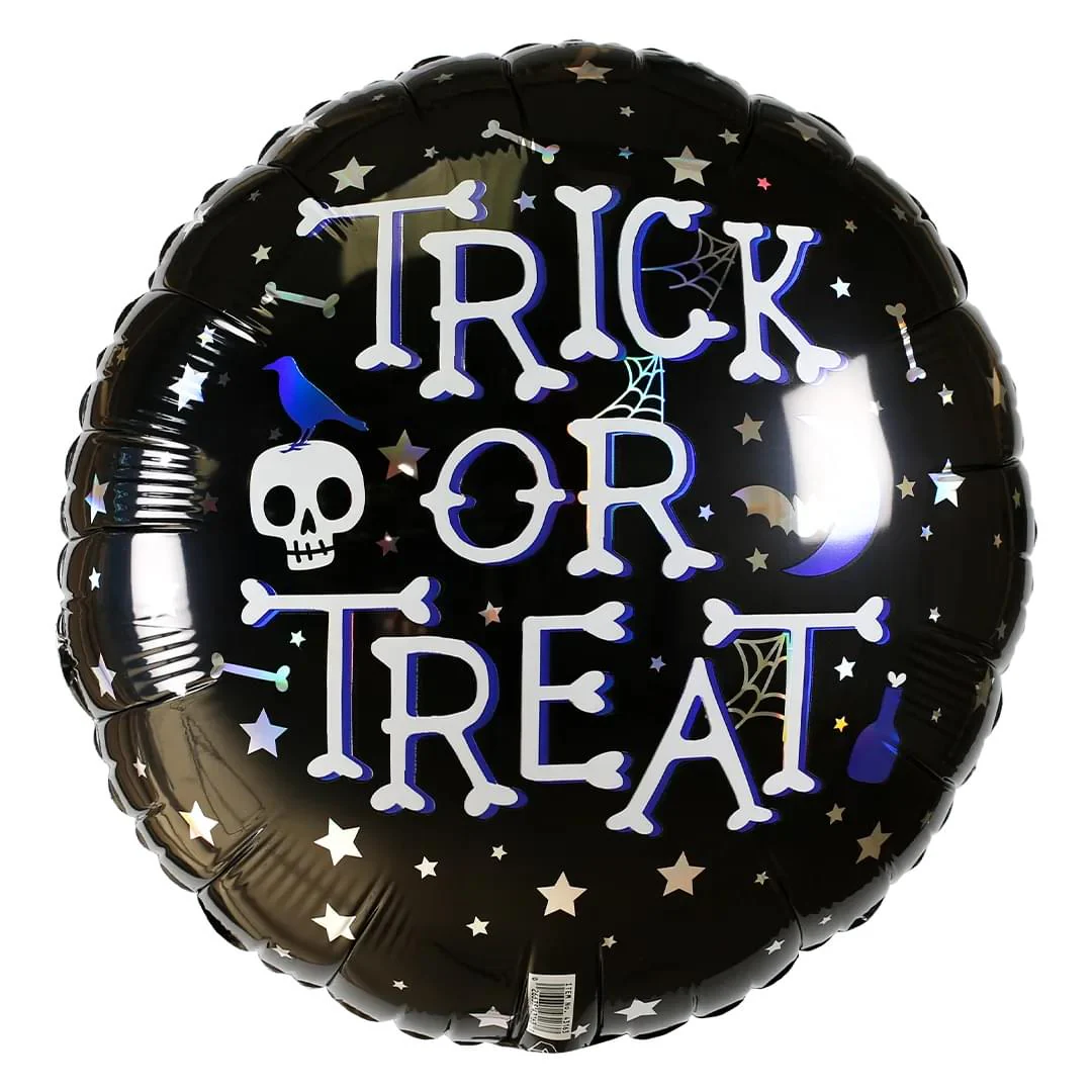 Anagram Iridescent Trick or Treat 18" Circle Foil Balloon (1)