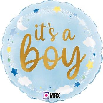 It's A Boy Star & Clouds 18" Round