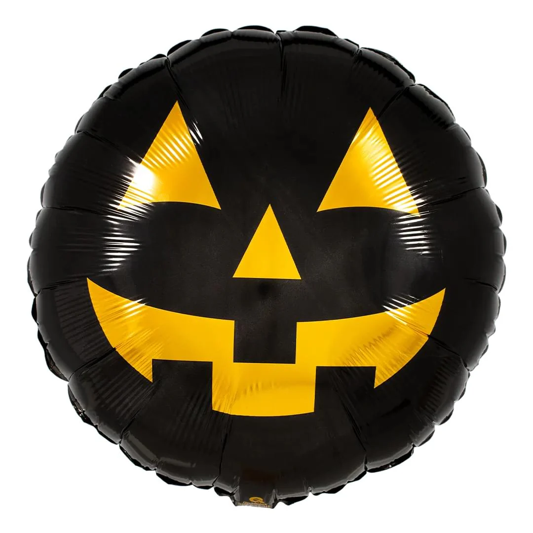 Jack Face Black and Gold Round Halloween 18" Circle