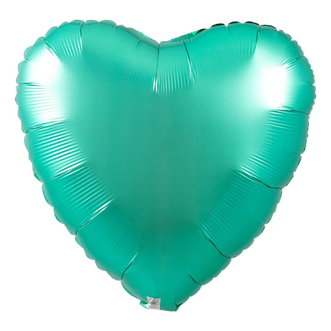 Amscan Jade Satin 18" Heart Foil Balloon (1) Unpackaged