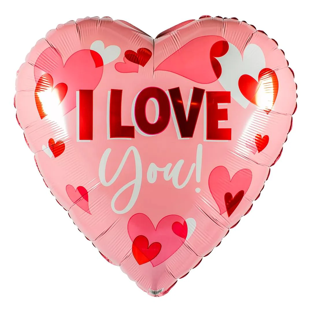 Anagram I Love U Playful Hearts 28" Supershape Foil Balloon (1)