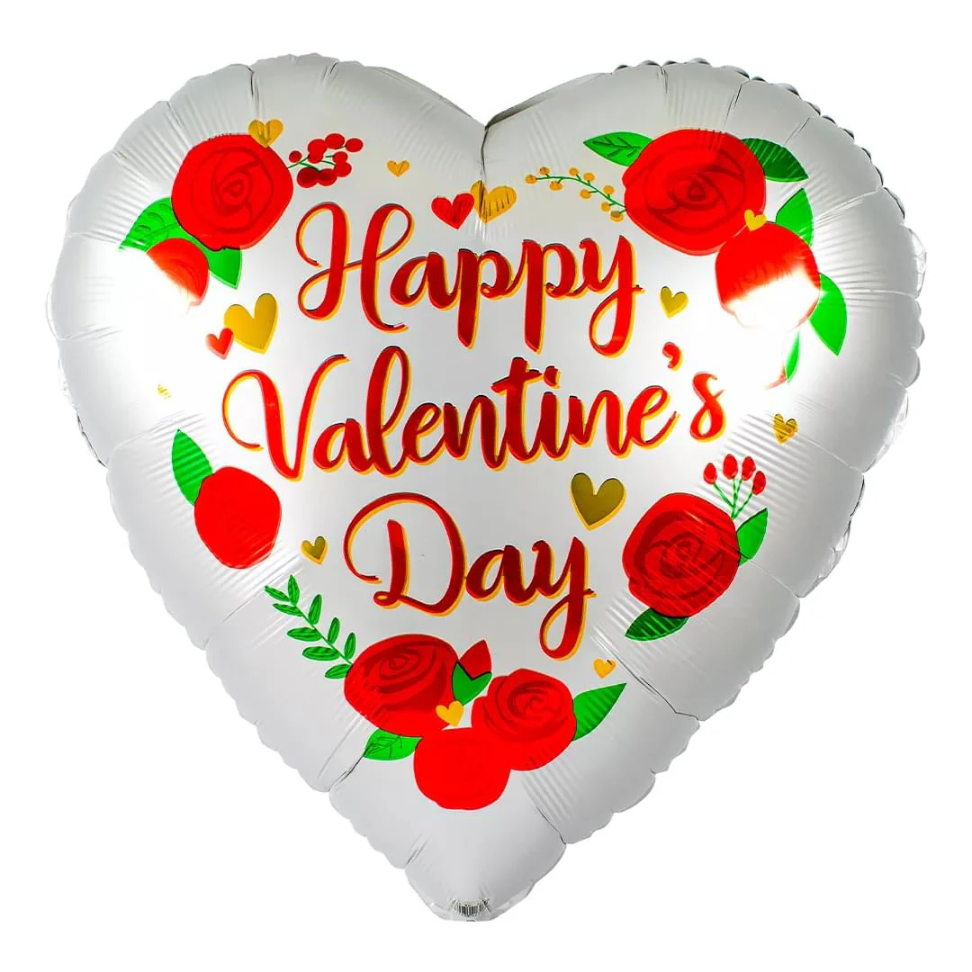 Anagram Jumbo Happy Valentine's Day with Roses Supershape 26" Foil Balloon (1)
