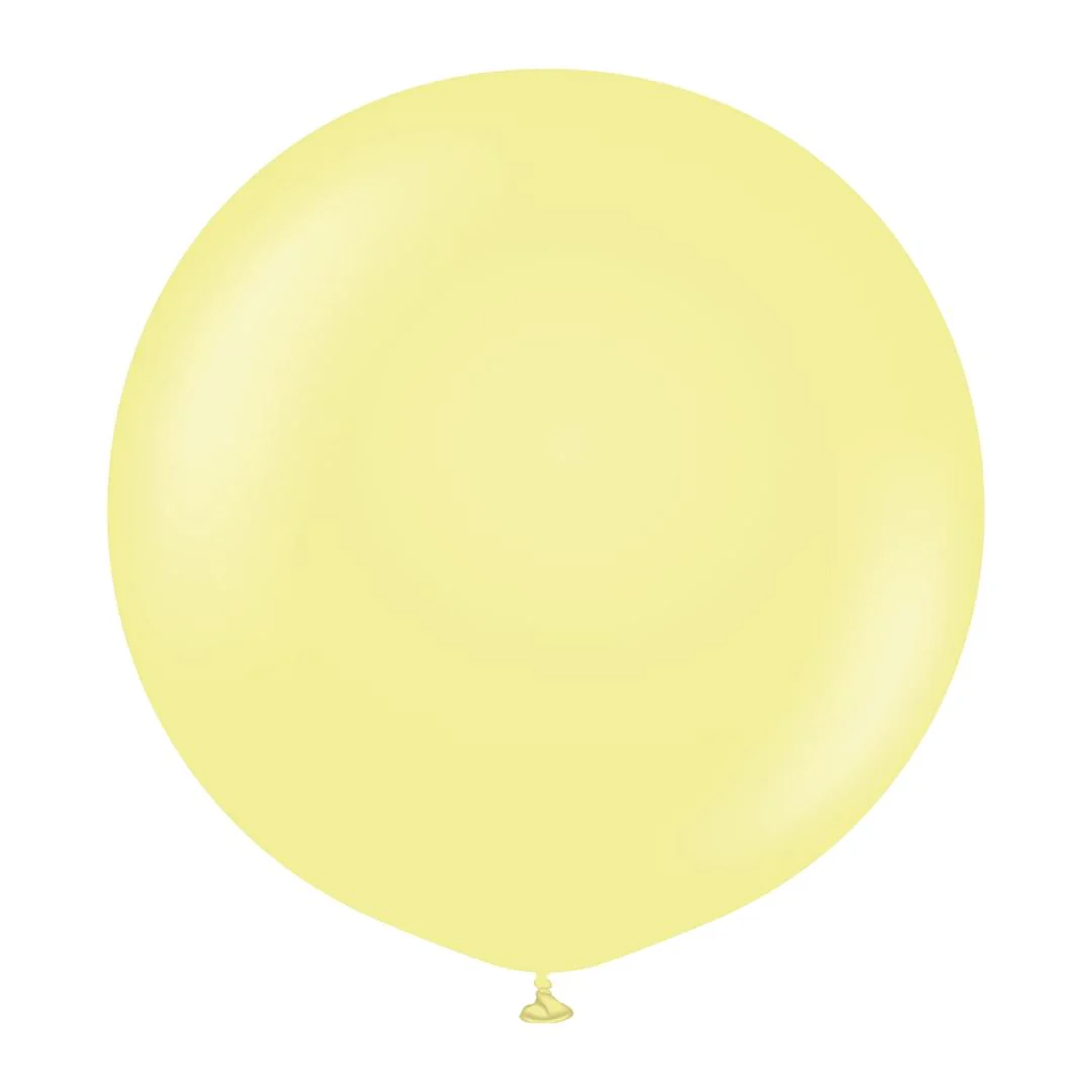 Kalisan Macaron Yellow Latex Balloon - Various Sizes - Image 2