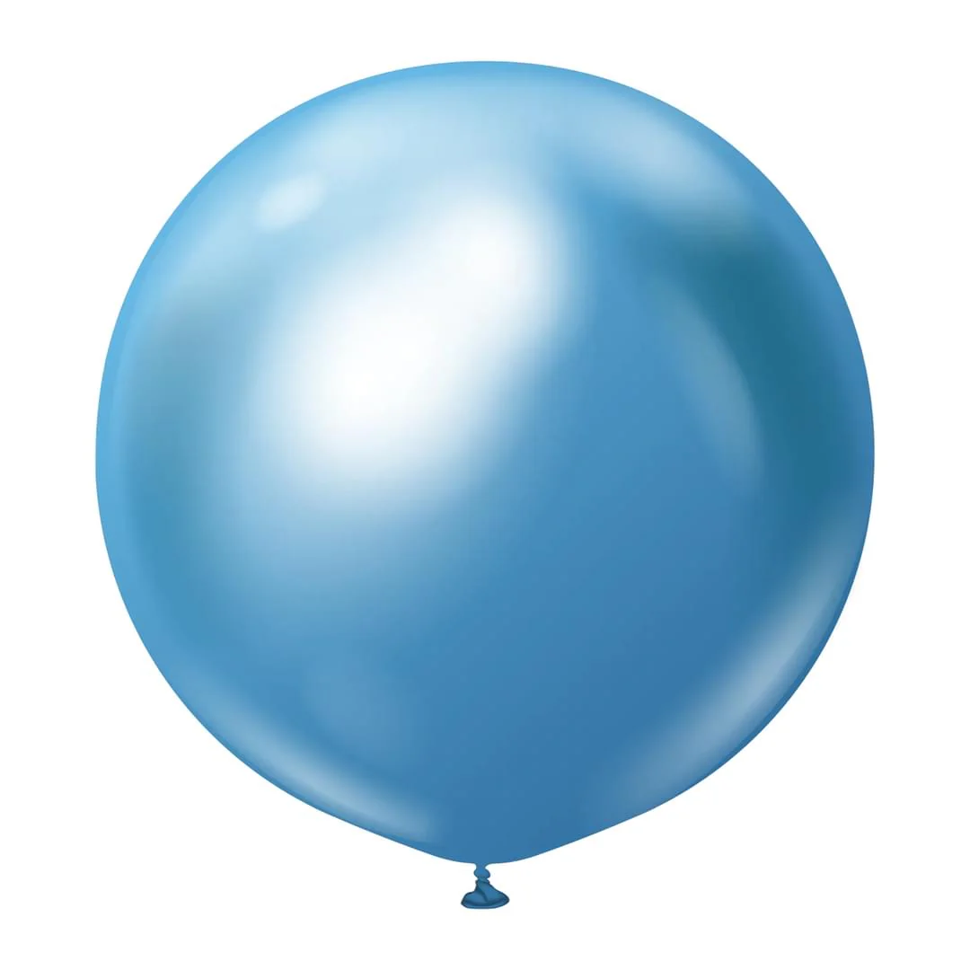 Kalisan Mirror Blue Latex Balloon - Various Sizes - Image 2