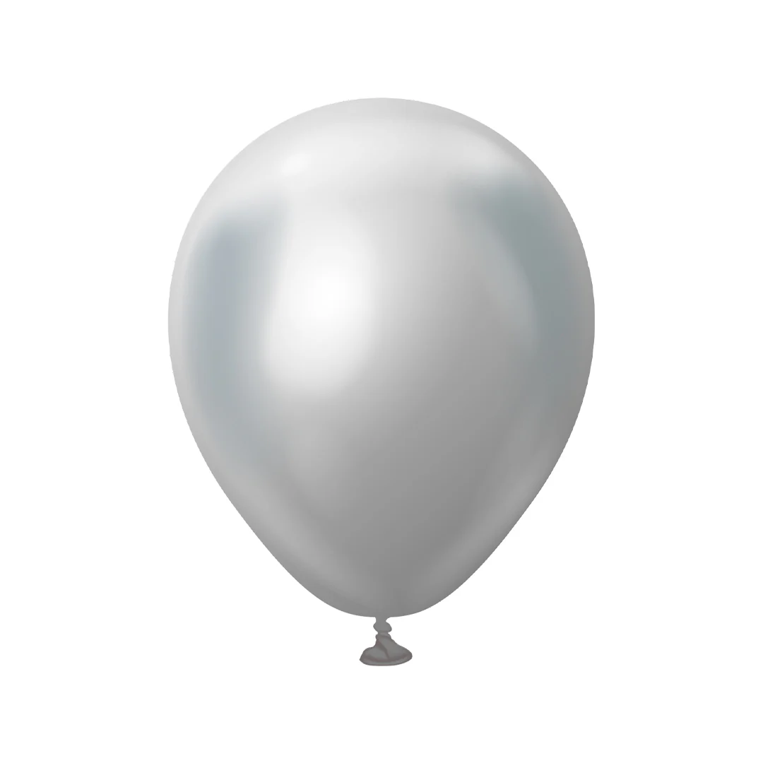 Kalisan Mirror Silver Latex Balloon - Various Sizes - Image 3