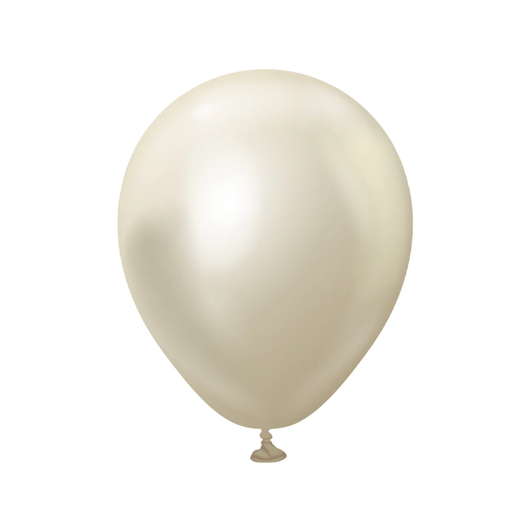 Kalisan Mirror White Gold Latex Balloon - Various Sizes - Image 3