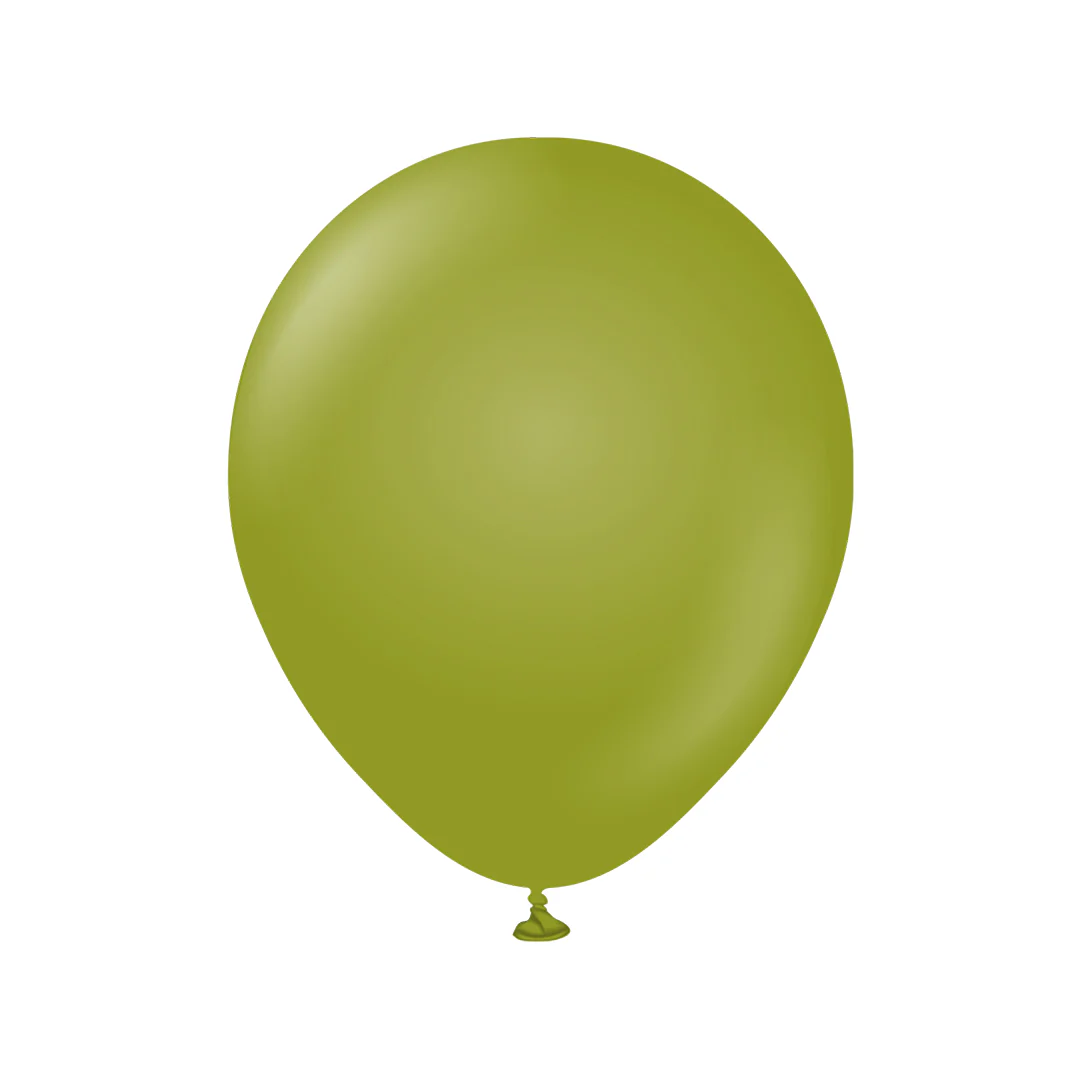 Kalisan Retro Olive Latex Balloon - Various Sizes - Image 3