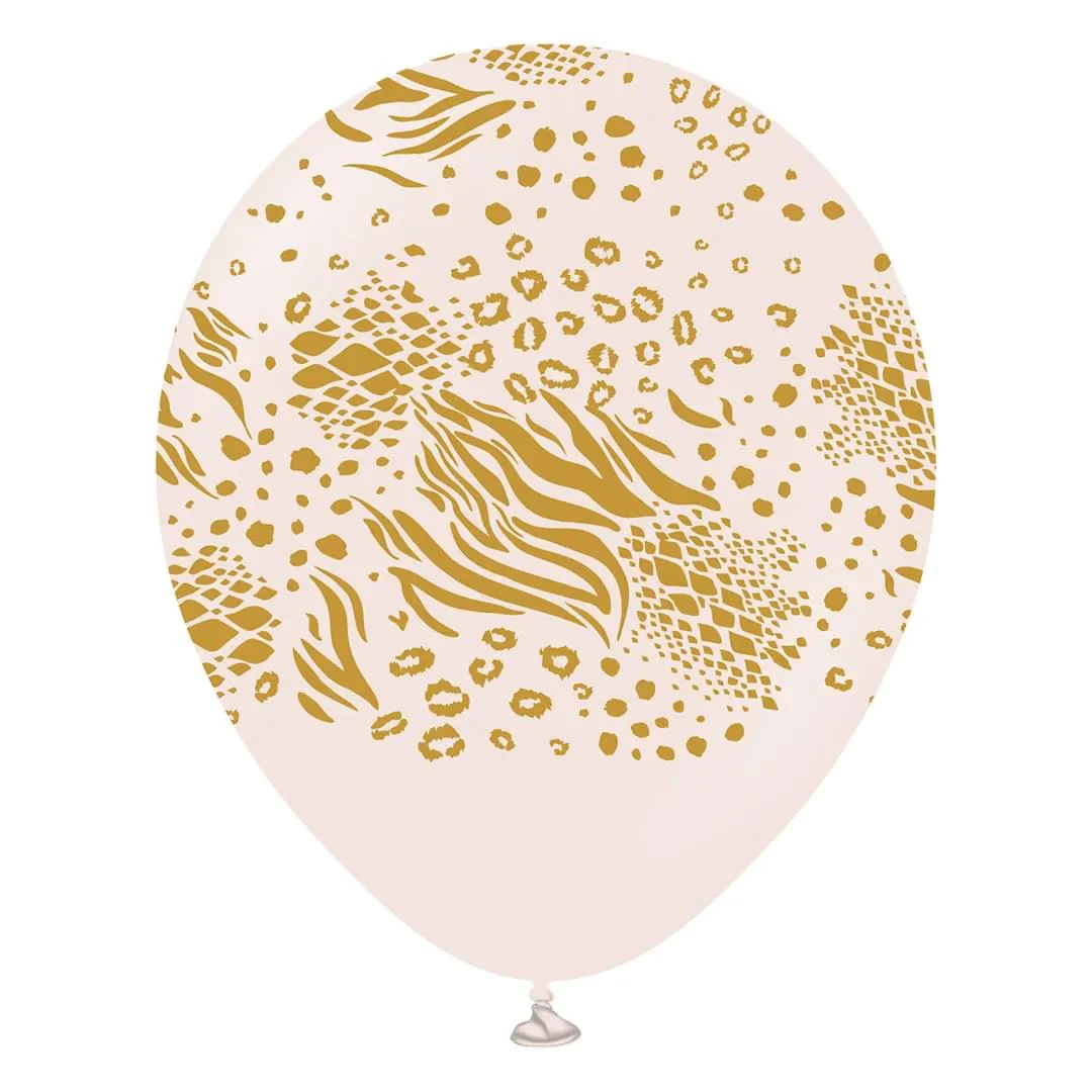Kalisan Safari Mutant Pink Blush 12" Latex Balloon with Gold Print (25)
