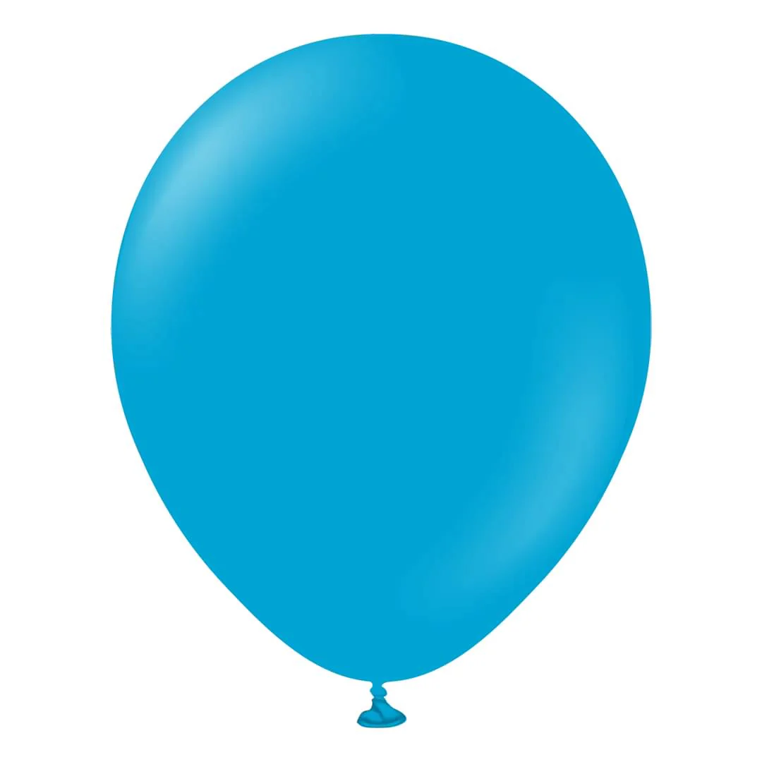 Kalisan Standard Caribbean Blue Latex Balloon - Various Sizes