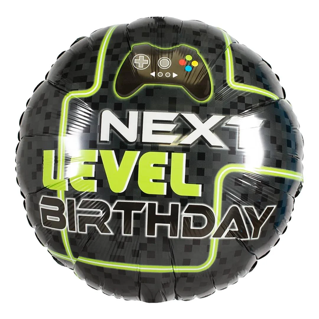 Anagram Level Up Birthday 18" Circle Foil Balloon (1)