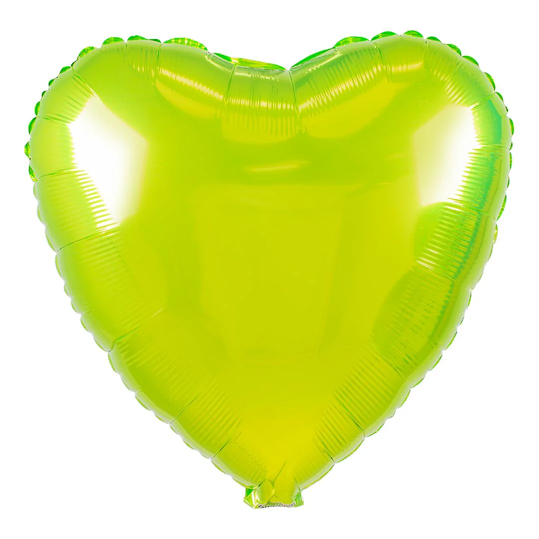 Oaktree Lime Green 18" Heart Foil Balloon (1) Unpackaged