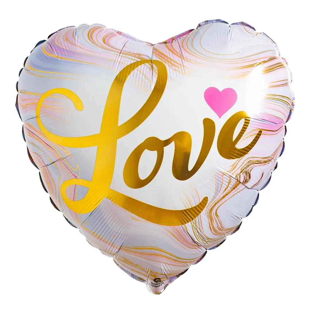 Qualatex Love Colourful Marble 18" Heart Foil Balloon (1)