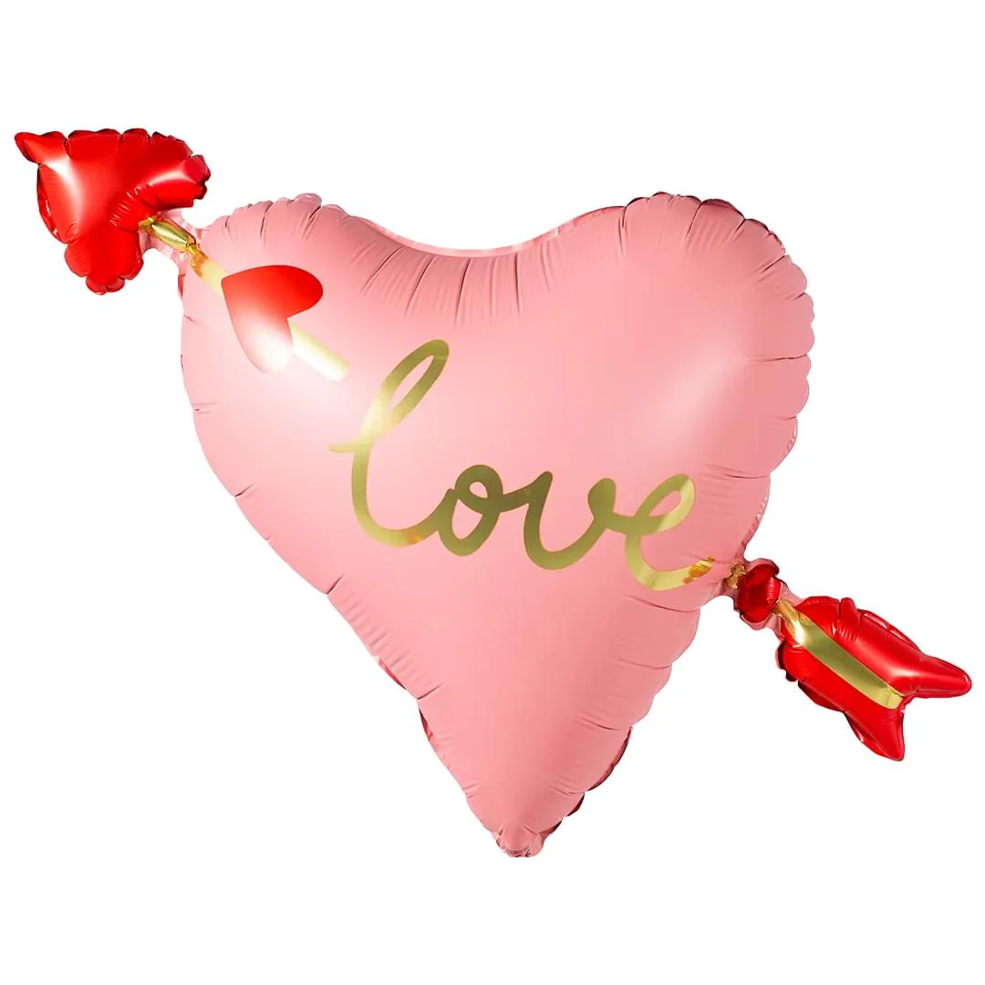 PartyDeco Love Heart Arrow 21" Supershape Foil Balloon (1)