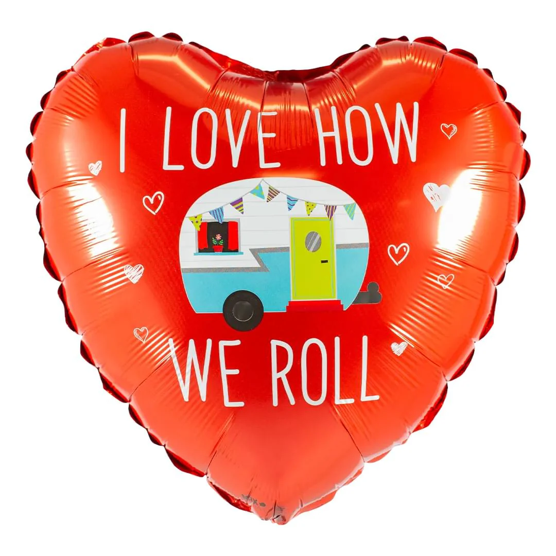 Betallic Love How We Roll Camper 18" Heart Foil Balloon (1)
