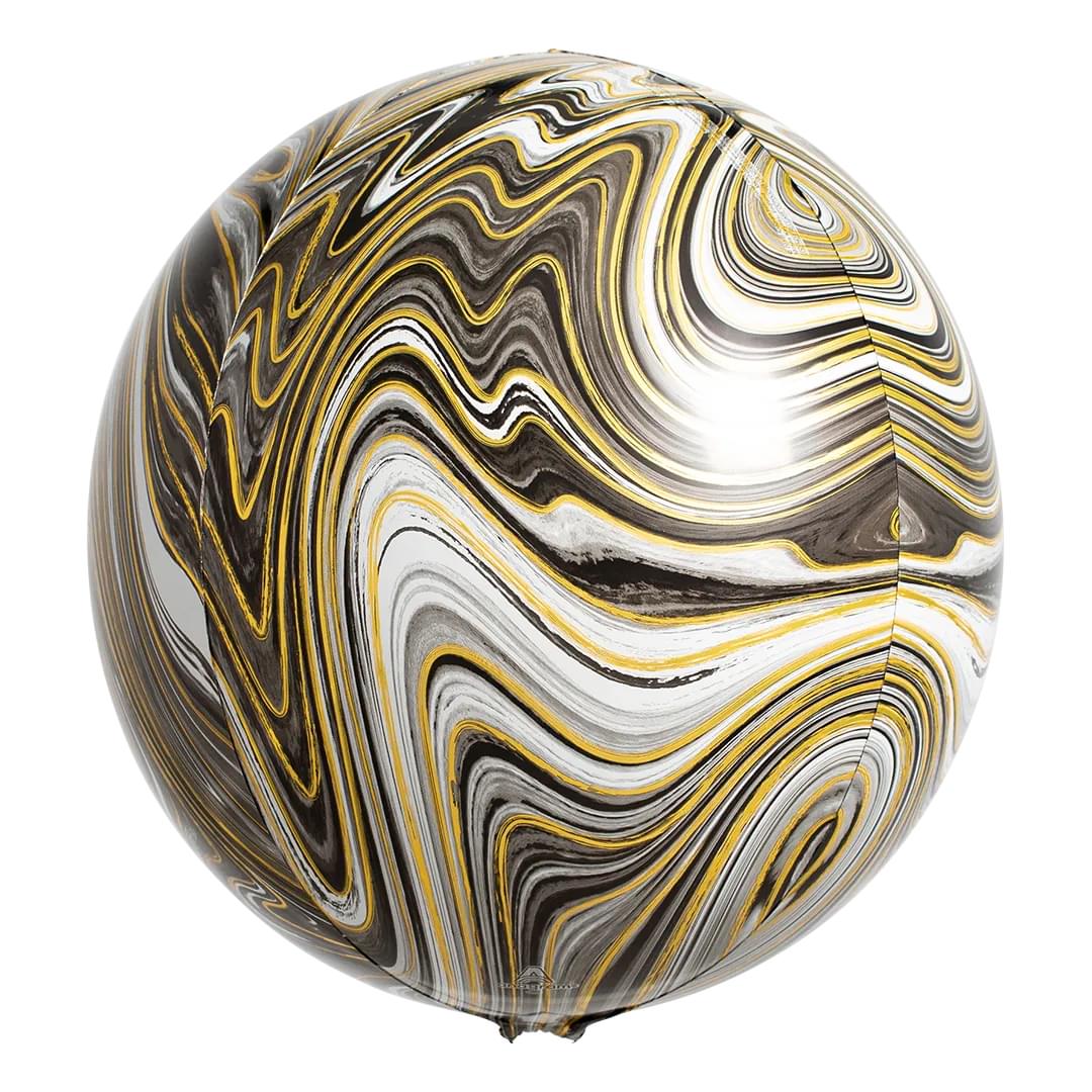 Anagram Marblez Black 15" Orbz Foil Balloon (1)