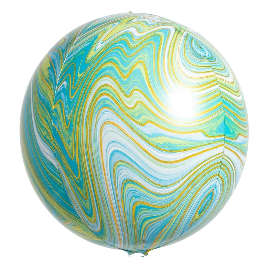 Anagram Marblez Blue Green 15" Orbz Foil Balloon (1)