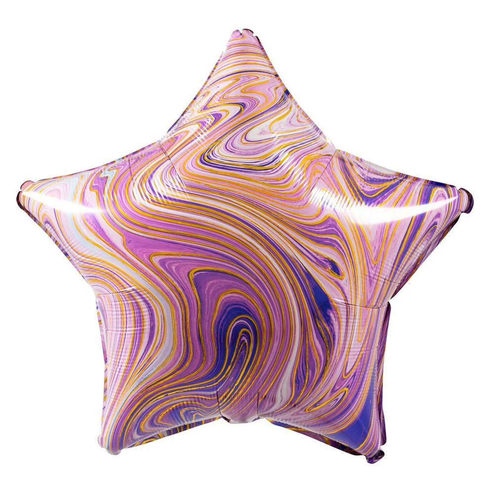 Anagram Marblez Purple 20" Star Foil Balloon (1) Unpackaged