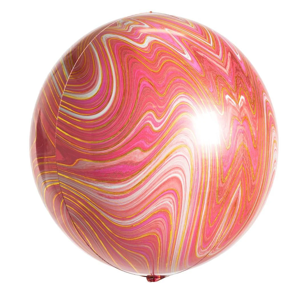 Anagram Marblez Red & Pink 15" Orbz Foil Balloon (1)