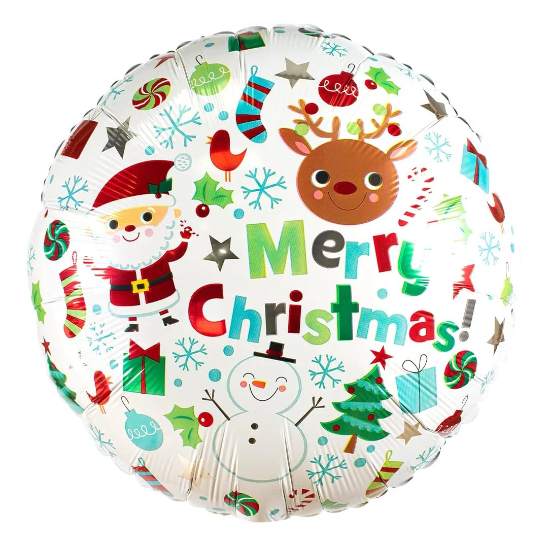 Anagram Merry Christmas Icon 18" Circle Foil Balloon (1)