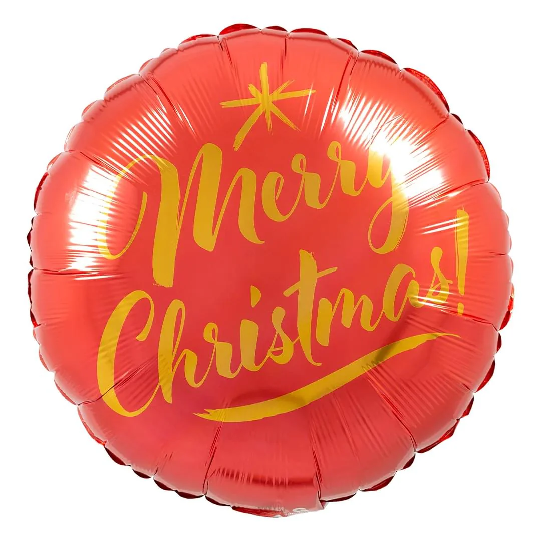 Qualatex Merry Christmas Red 18" Circle Foil Balloon (1)