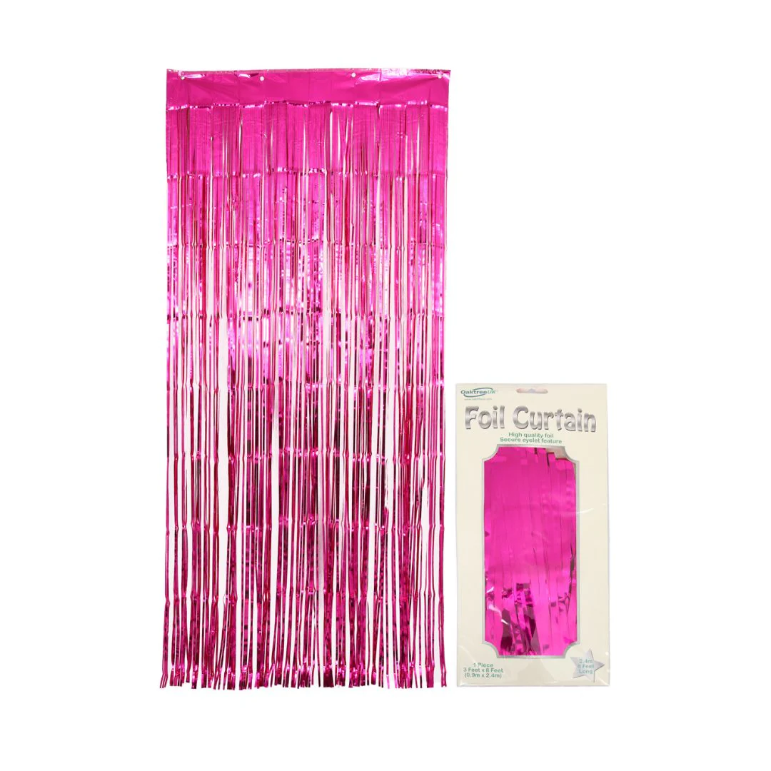 Metallic Fuchsia Foil Door Curtain 0.90m x 2.40m (1)