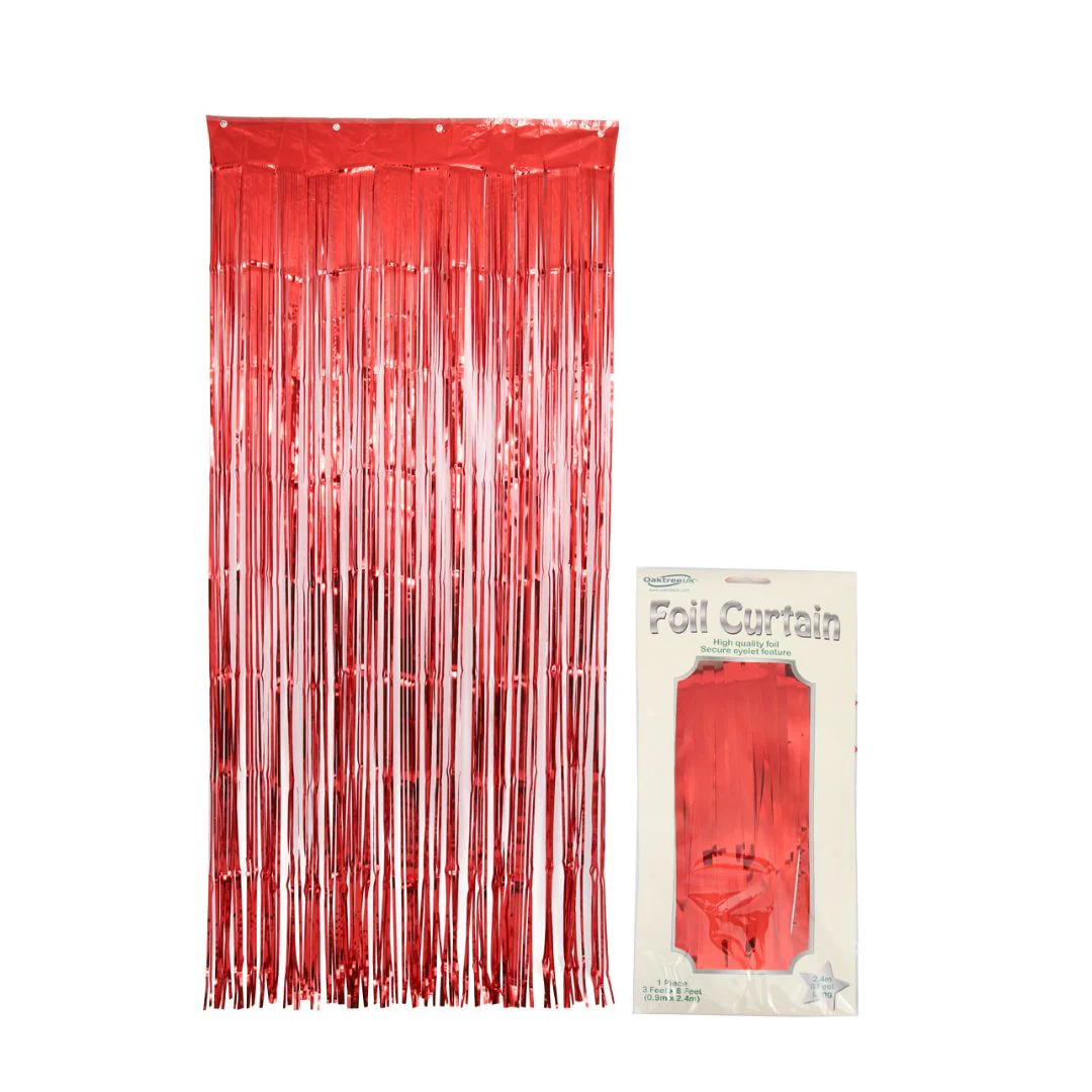 Metallic Red Foil Door Curtain 0.90m x 2.40m (1)