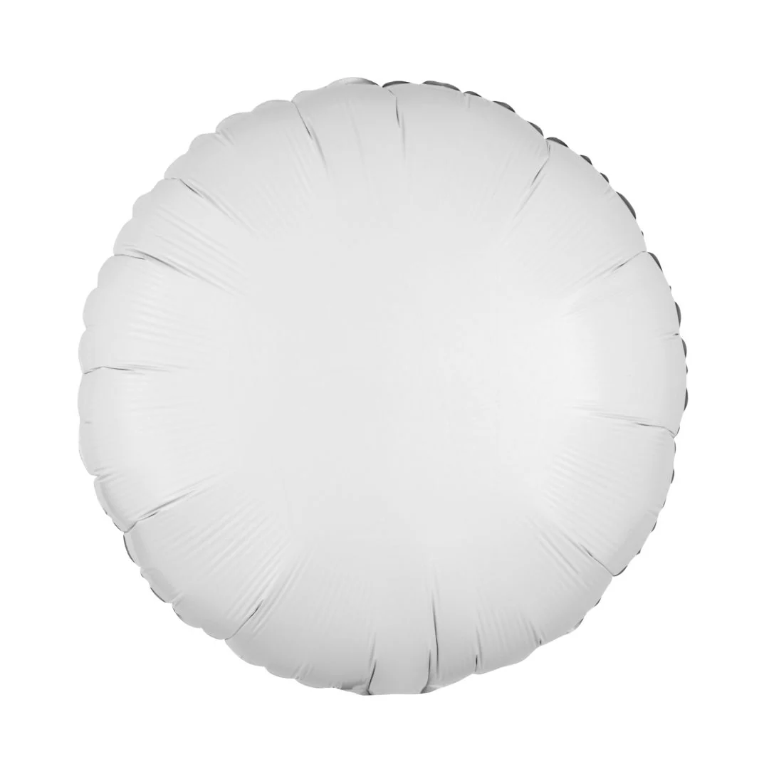 Anagram Metallic White 18" Circle Foil Balloon (1)