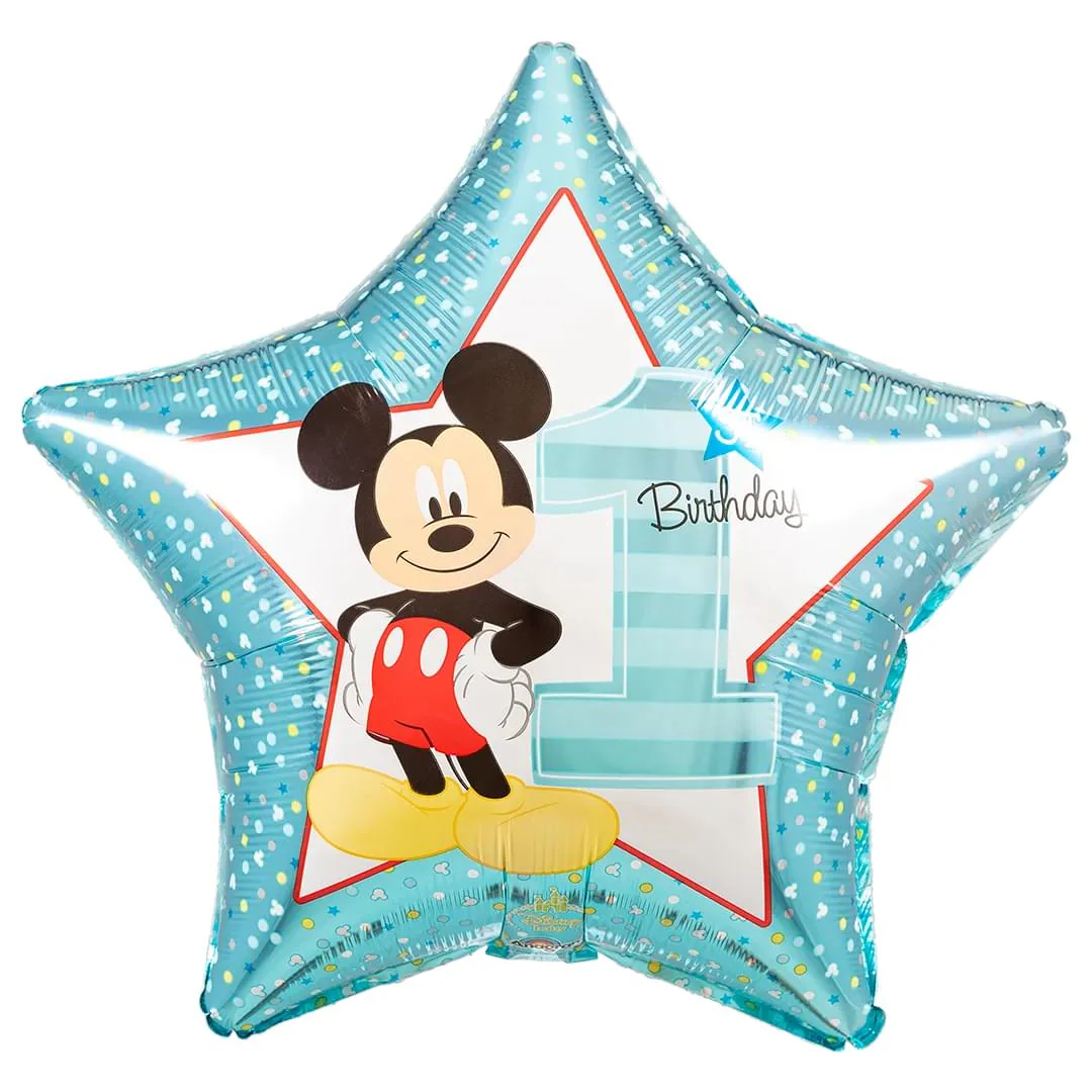 Anagram Mickey Mouse 1st Birthday 18" Star Foil Balloon (1)