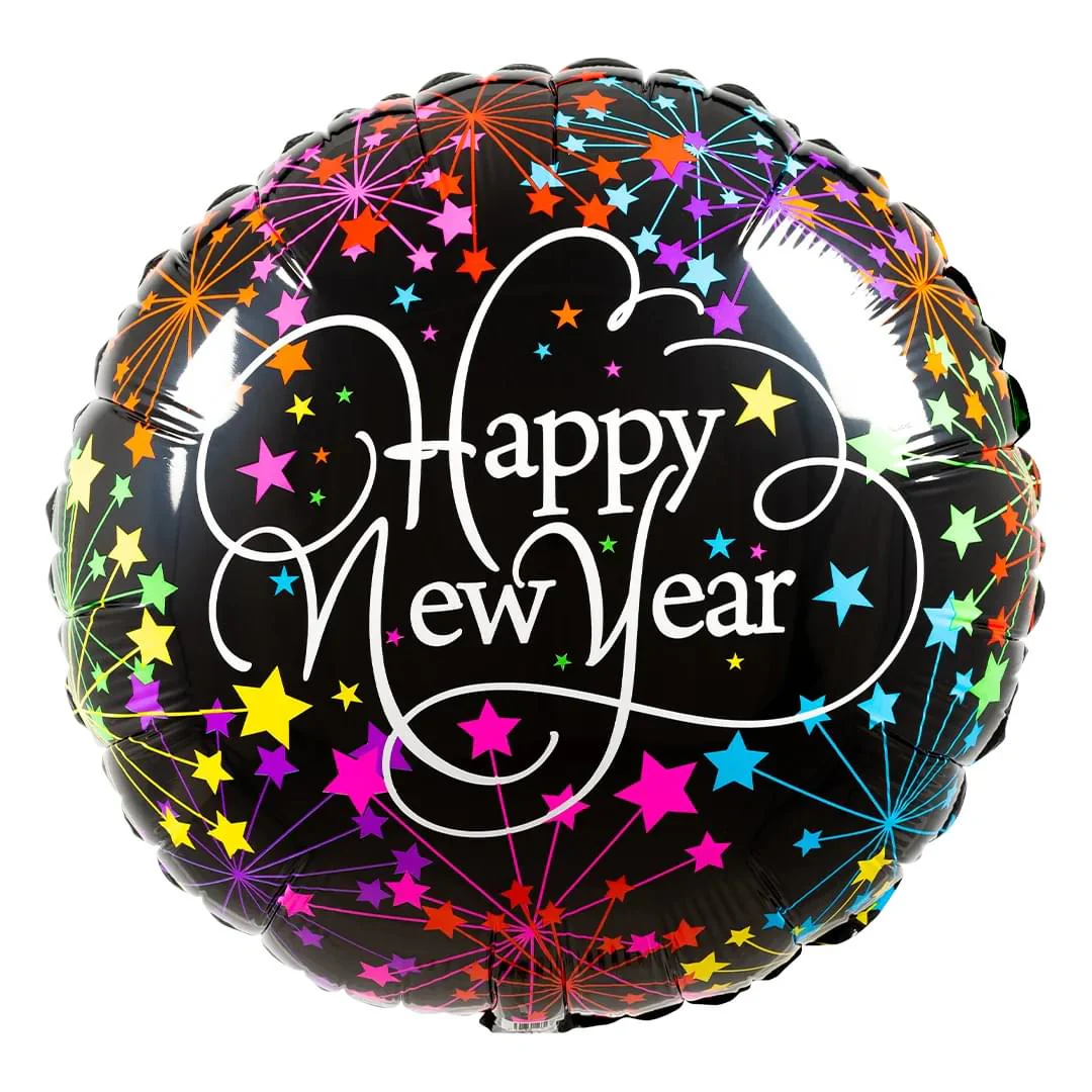 Betallic Mighty New Year Fireworks Large 21" Supershape Foil Balloon (1)