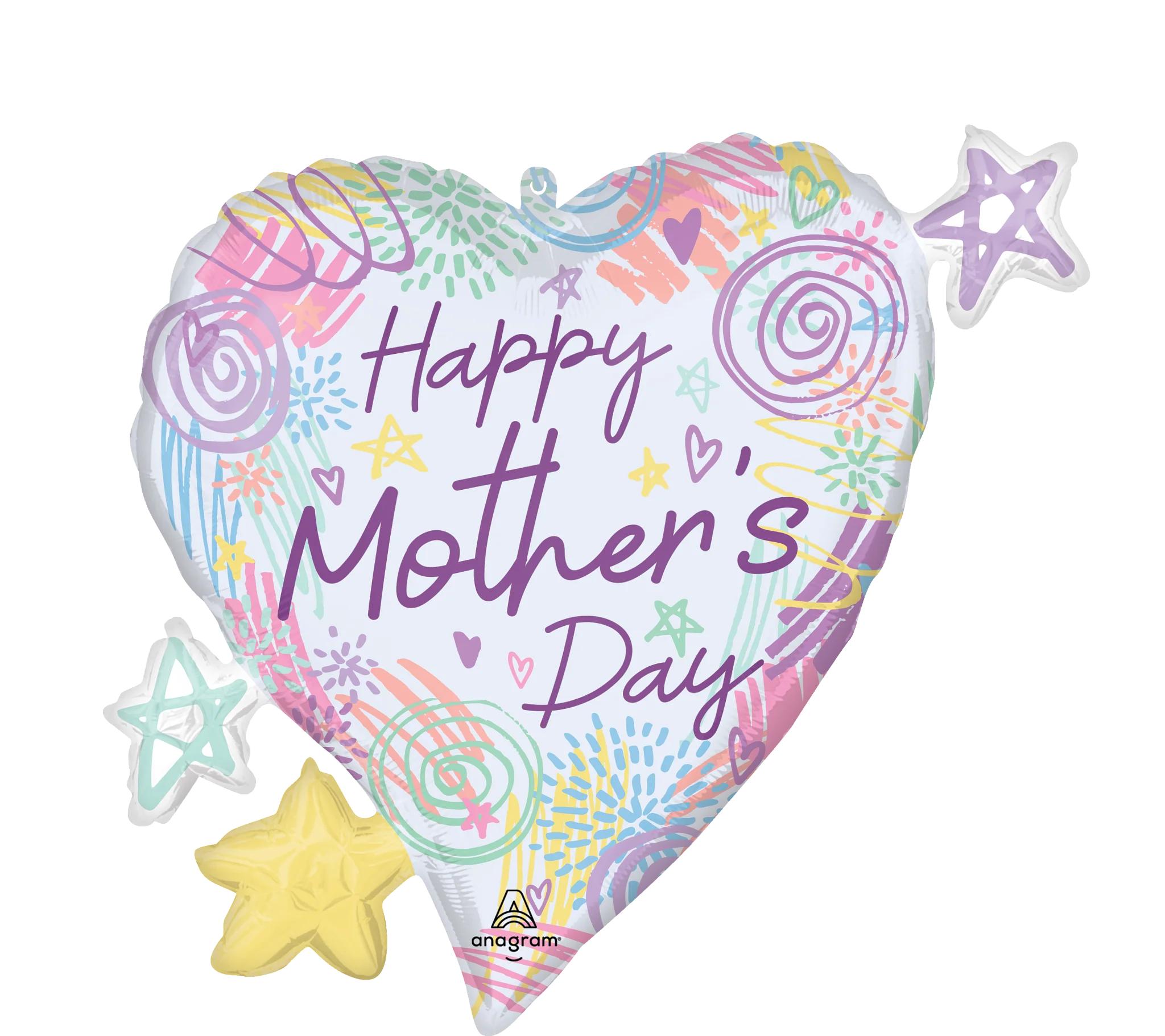 Mother's Day Sweet Scribbles 25" Supershape Foil Balloon (1)