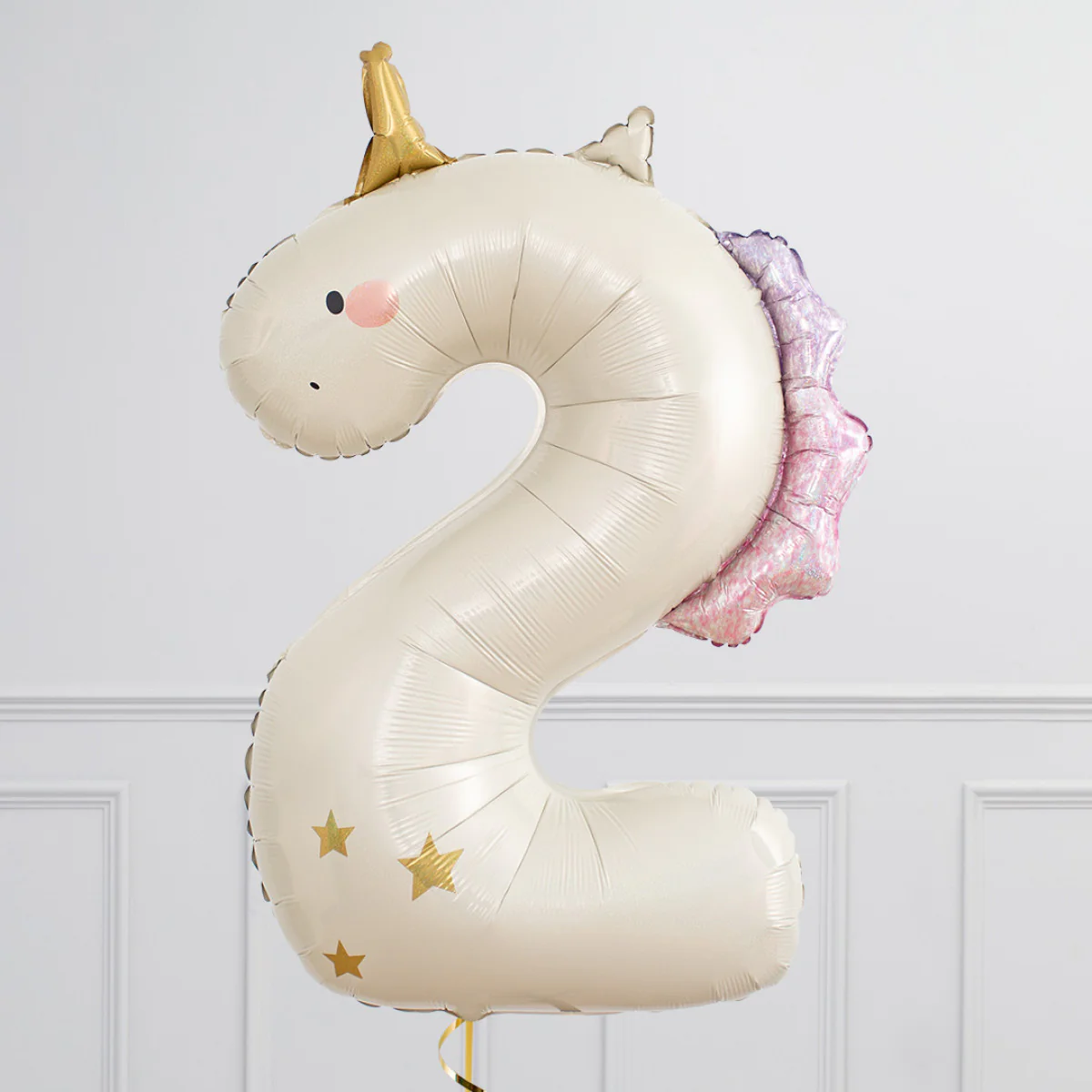 PartyDeco Number 2 Unicorn 36" Foil Balloon (1)