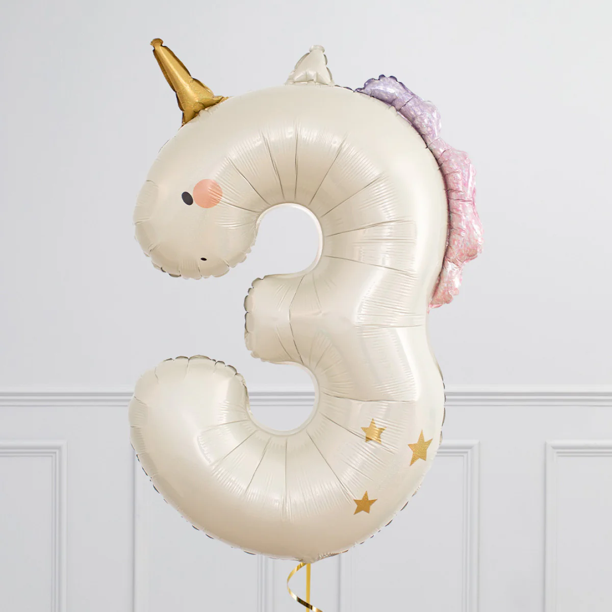 PartyDeco Number 3 Unicorn 36" Foil Balloon (1)