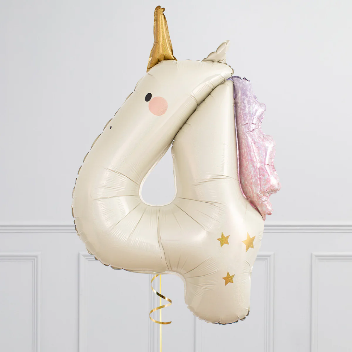 PartyDeco Number 4 Unicorn 36" Foil Balloon (1)