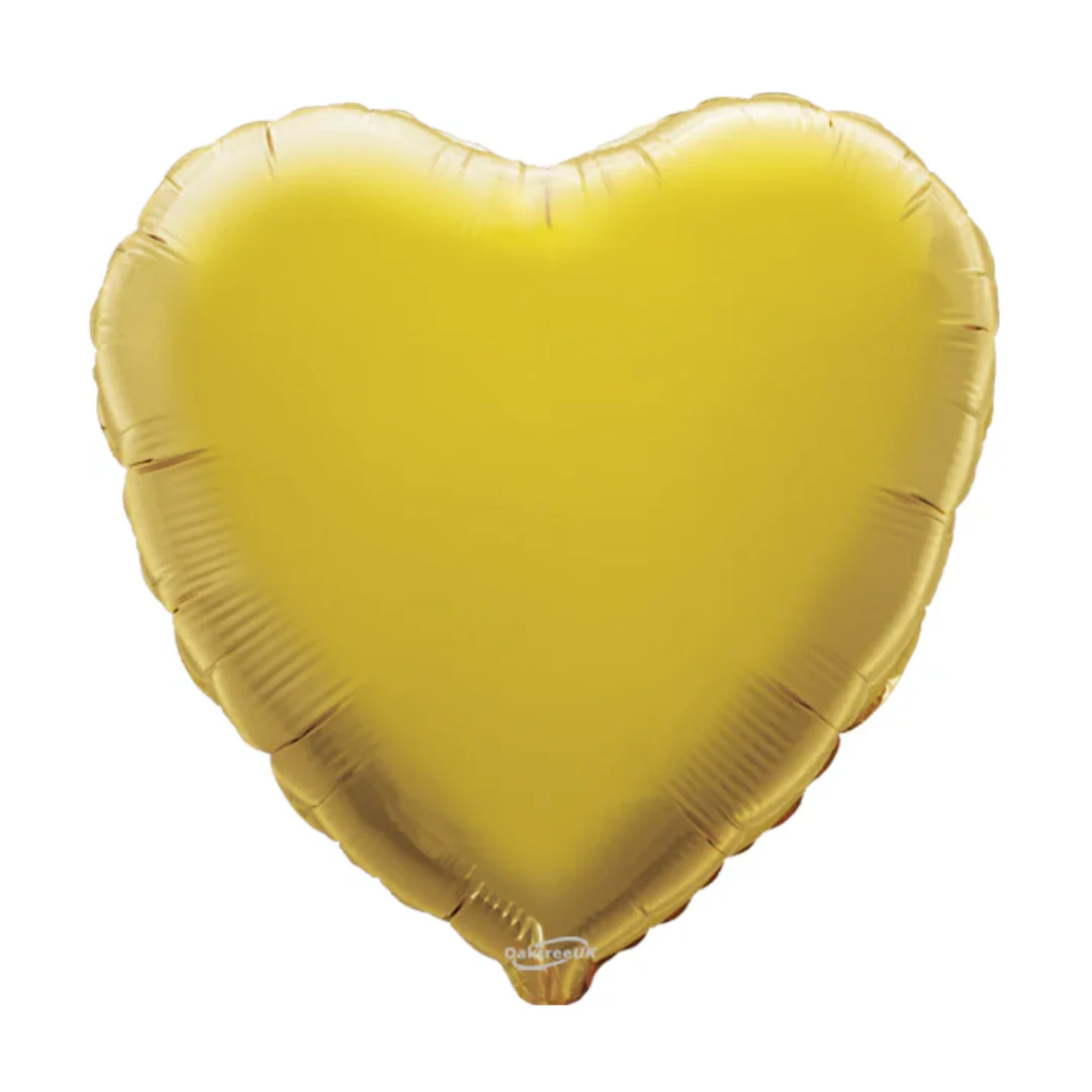 Oaktree Gold 18" Heart Foil Balloon (1) Unpackaged