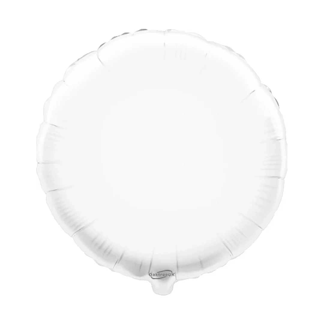 Oaktree 18" White Round Foil Balloon (1)