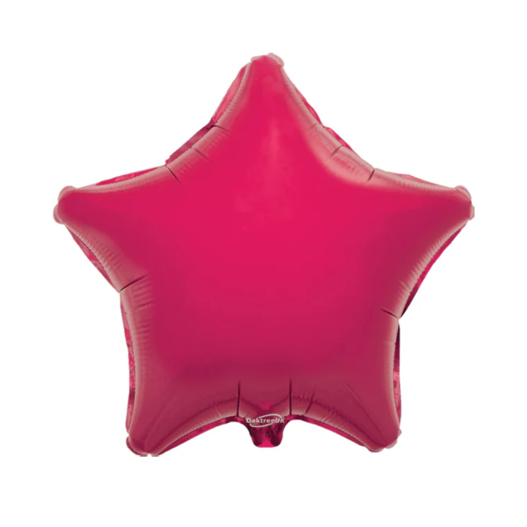 Oaktree Fuchsia 19" Star Foil Balloon (1) Unpackaged