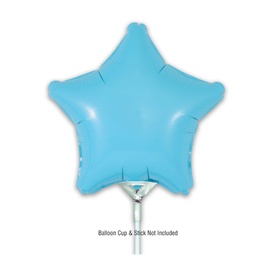 Oaktree Matte 9" Blue Star Air-Filled Foil Balloon (1)