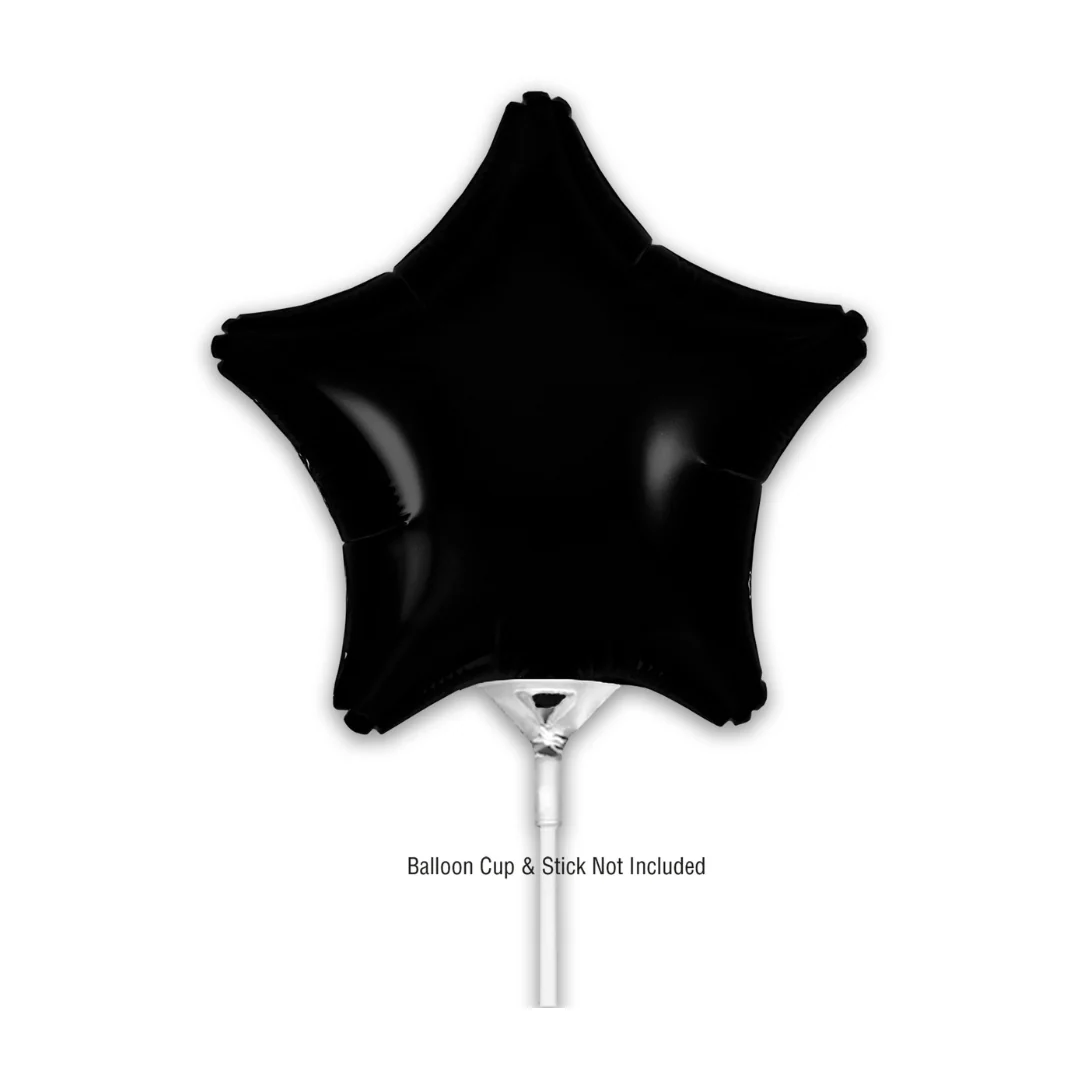 Oaktree Black 9" Star Air-Filled Foil Balloon (1)