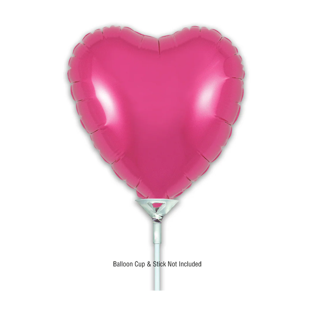 Oaktree Pink 9" Heart Air-Filled Foil Balloon (1)