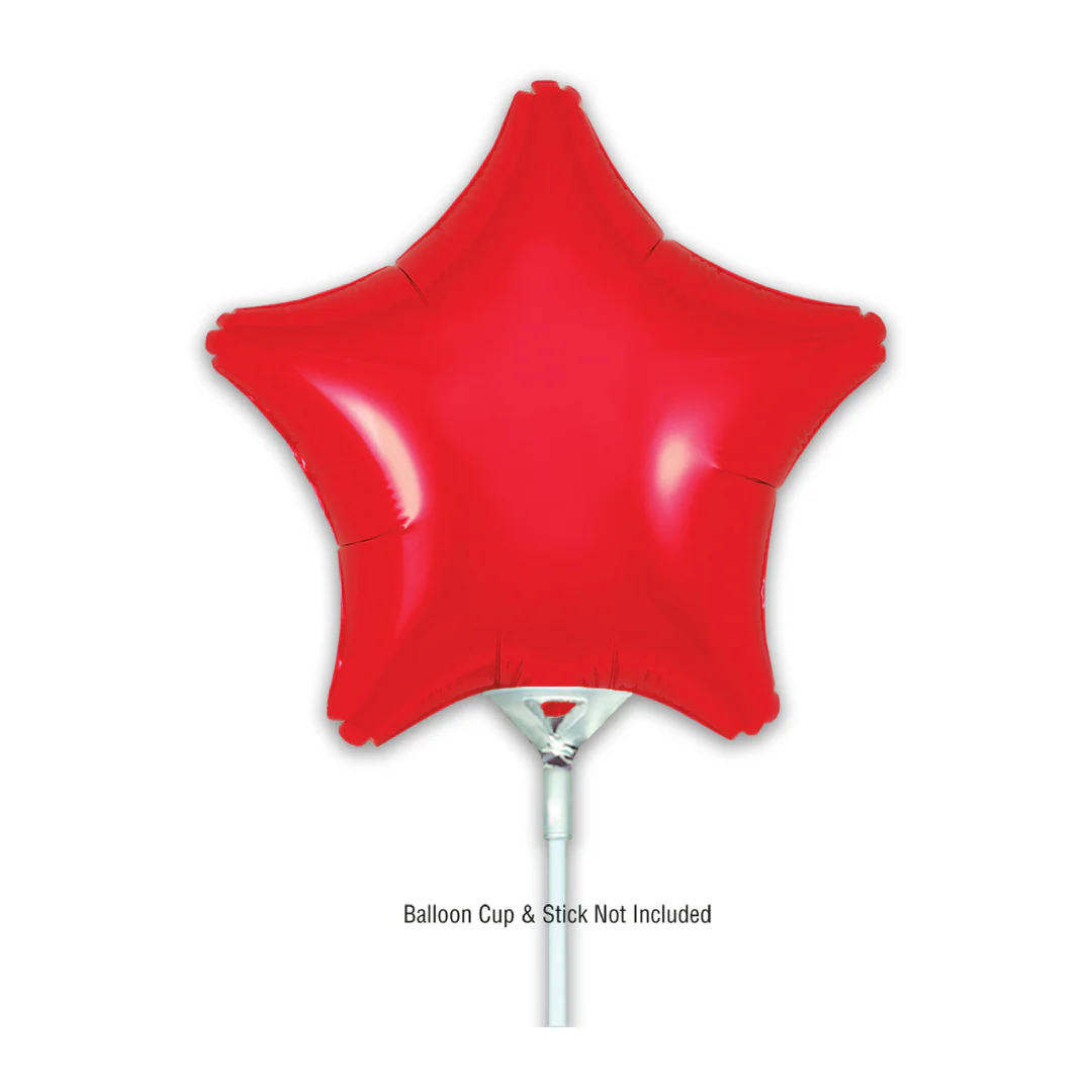 Oaktree Red 9" Star Air-Filled Foil Balloon (1)