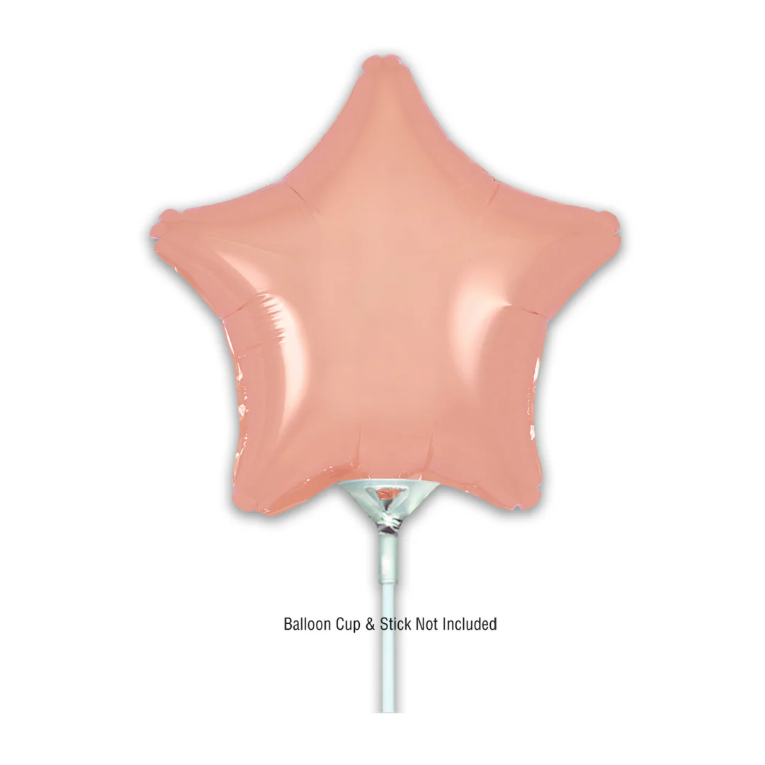 Oaktree Rose Gold 9" Star Air-Filled Foil Balloon (1)