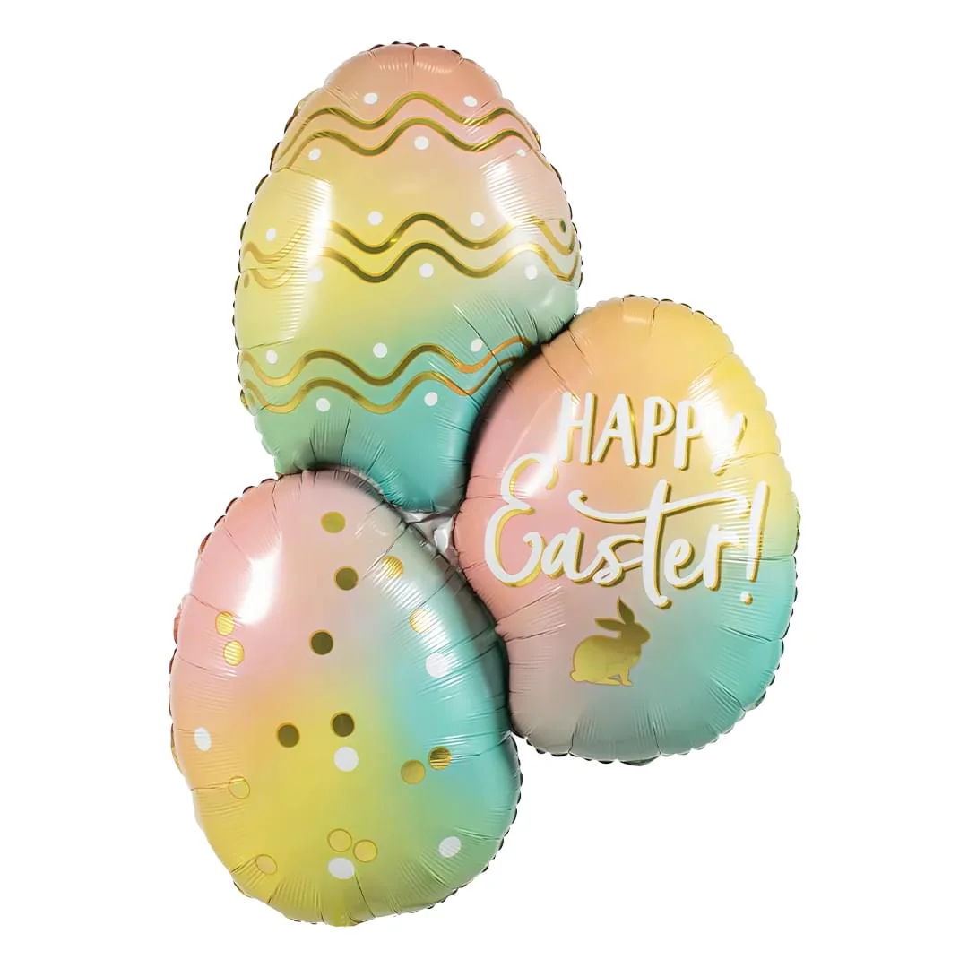 Anagram Ombre Easter Eggs 35" Supershape Foil Balloon (1)
