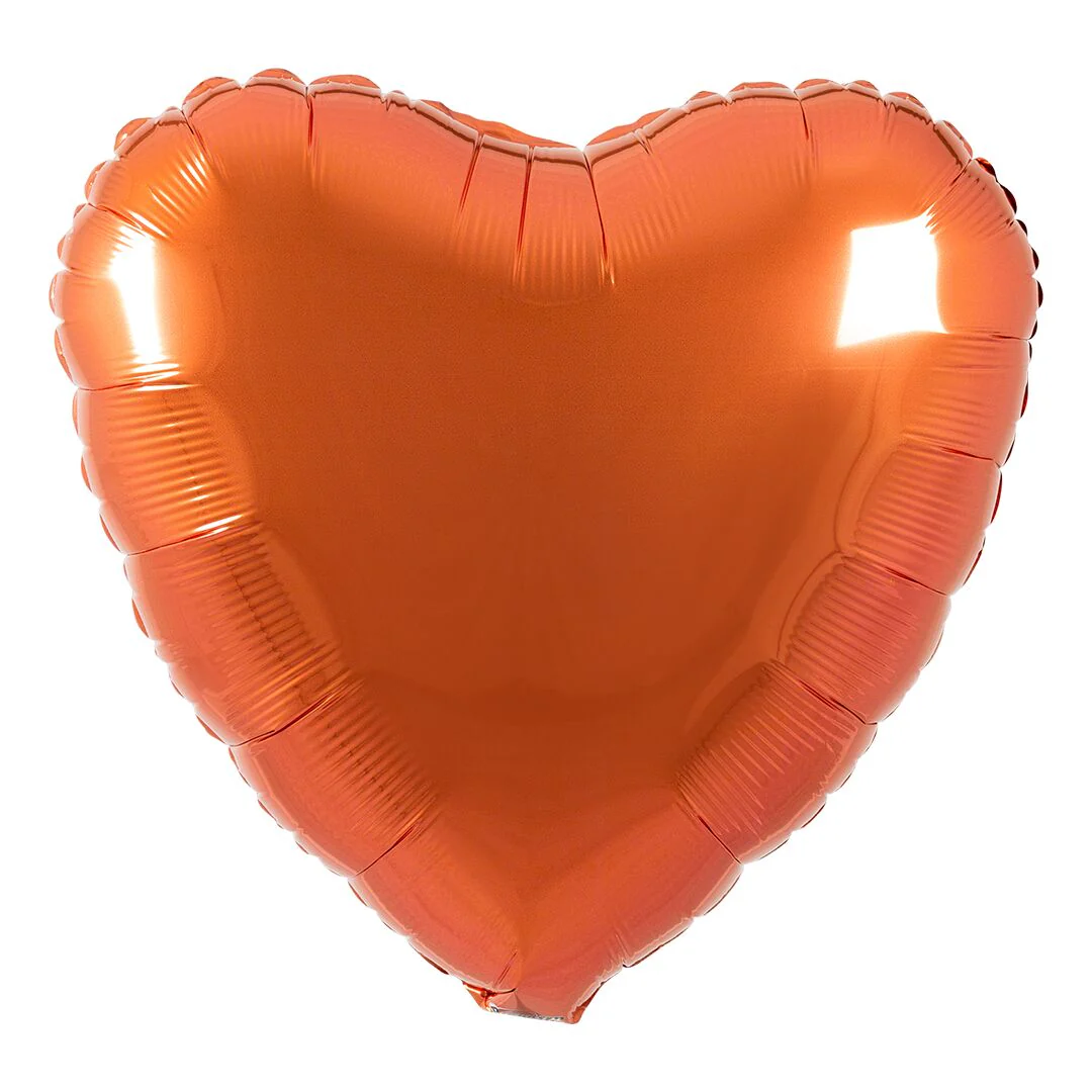 Anagram Orange 18" Heart Foil Balloon (1) Unpackaged
