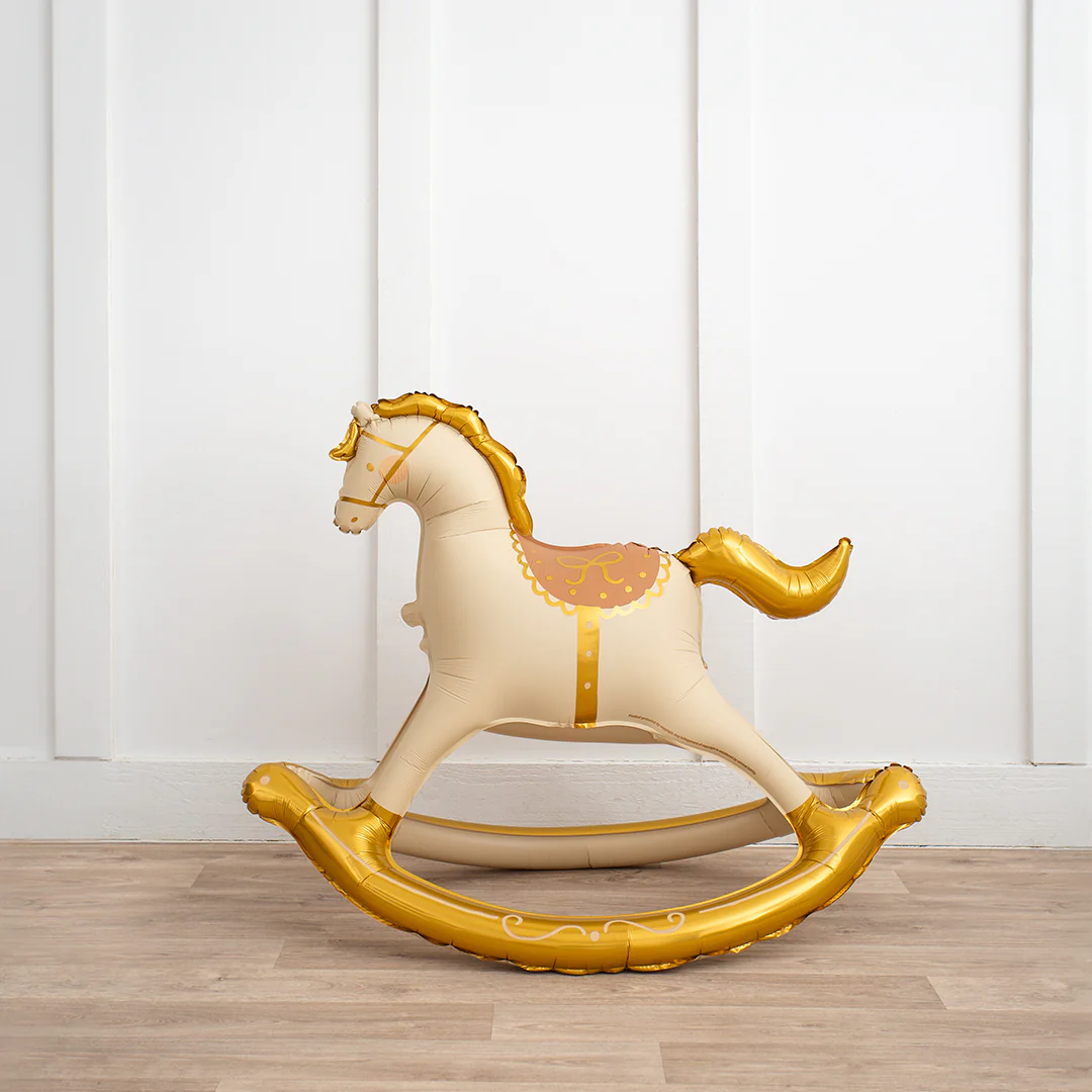 Party Deco Rocking Horse 41.5" x 34" Supershape Air-filled Foil Balloon (1) - Image 2