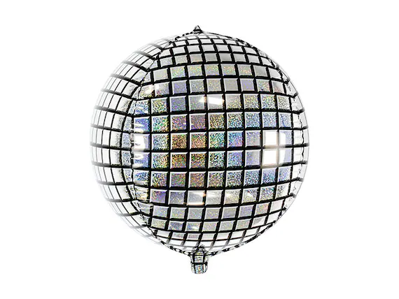 PartyDeco 16" Holographic Disco Ball Foil Balloon (1)