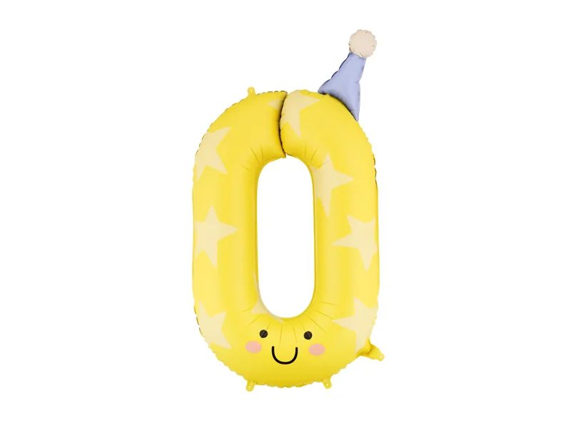 PartyDeco Party Hat 34" Number 0 Foil Balloon (1)