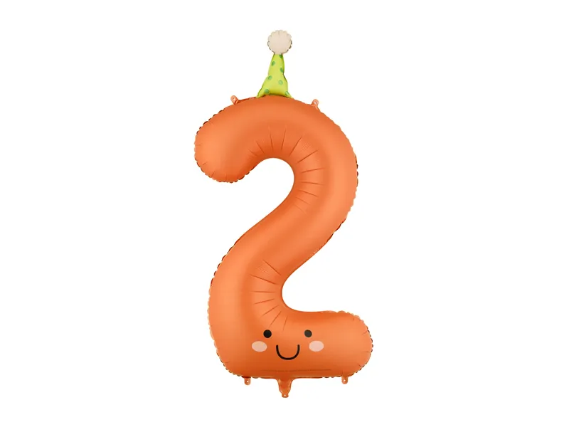 PartyDeco Party Hat 34" Number 2 Foil Balloon (1)