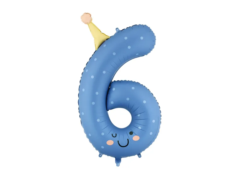 PartyDeco Party Hat 34" Number 6 Foil Balloon (1)