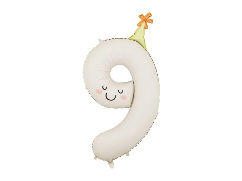 PartyDeco Party Hat 34" Number 9 Foil Balloon (1)