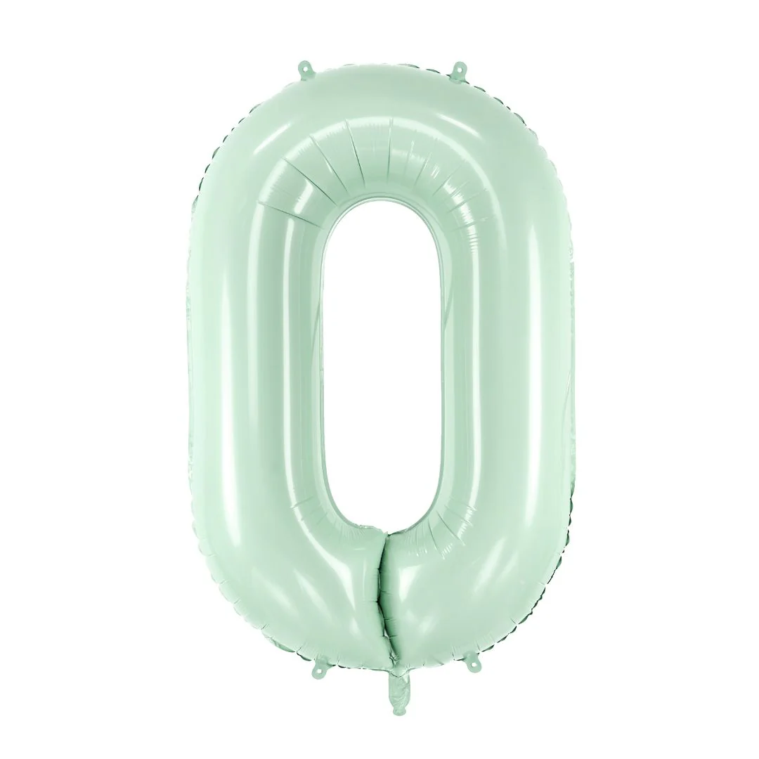 PartyDeco 28" Green Number 0 Foil Balloon (1)